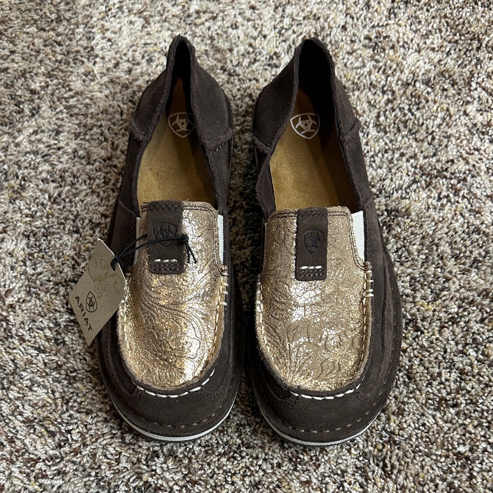 Ariat Brown and Gold Slip-On Shoes